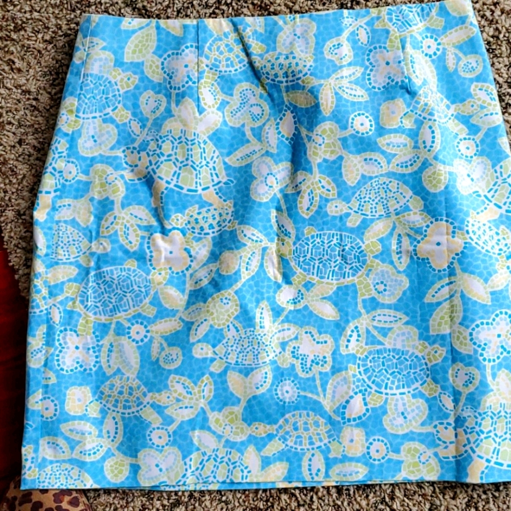 Talbots 16P sea turtle print skirt